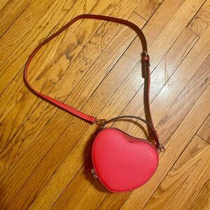 Heart-Shaped Red Crossbody Bag